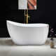 54" x 28" Freestanding Soaking Acrylic Single Slipper Bathtub with Reversible Drain