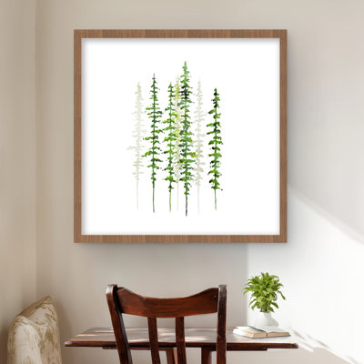 Minimalist Trees - reproduction encadrée avec passe-partout pour la décoration intérieure