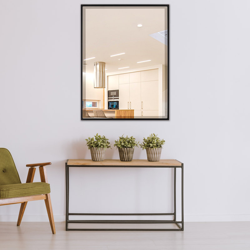 Bugarin Rectangle Mirror, 16.62" H x 20.62" W, Matte Black