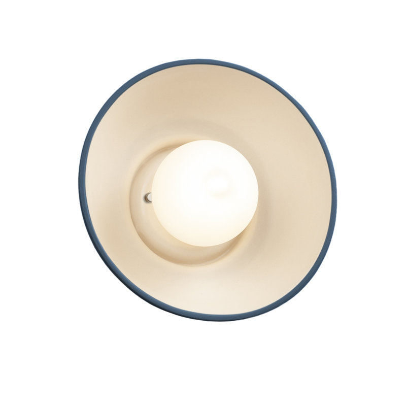 Rana Ceramic Flush Mounted Sconce, Midnight Sky/Matte White