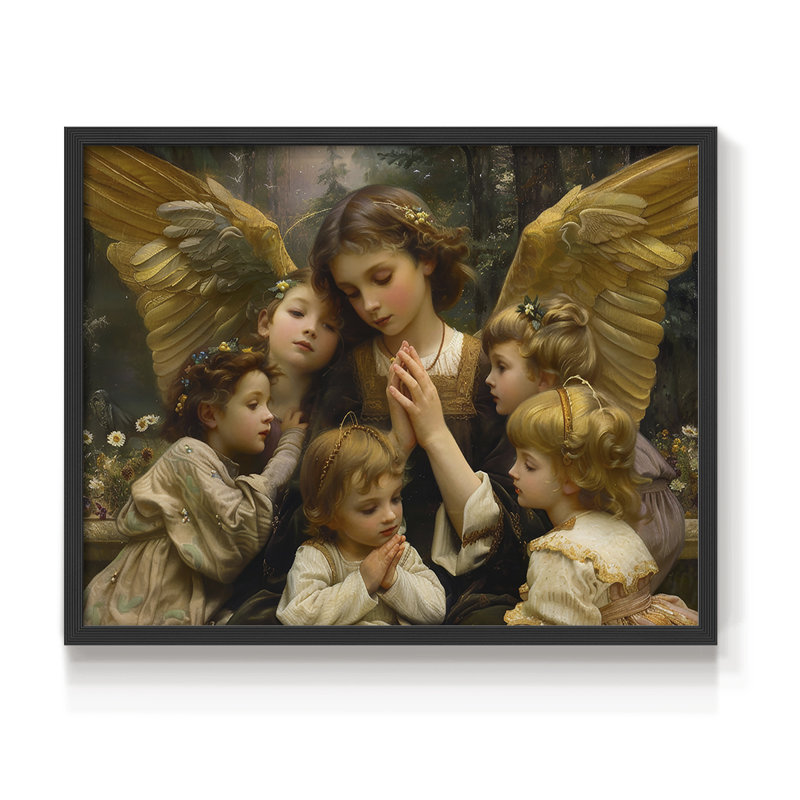 Angels From Above-C - Reproduction encadrée - Restickable, Noir, noir, noir, noir, H 22 po x l 28 po