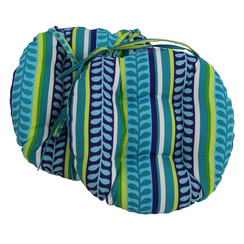 Outdoor 3.5'' Dining Chair Seat Cushion, Pike Azure