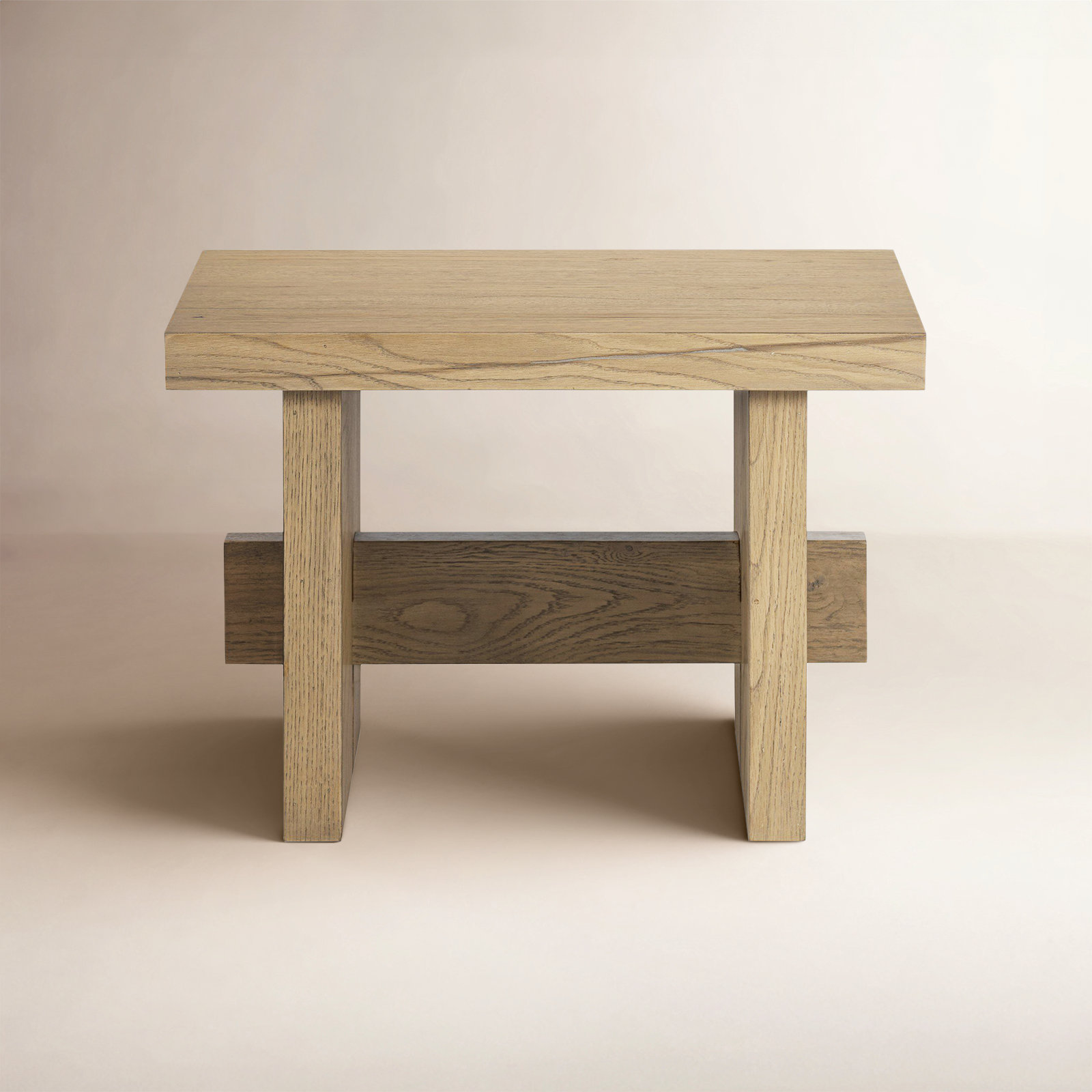 Conti End Table, Rubbed Light Oak