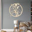 Art mural circulaire avec fleur et feuilles - ACM blanc (30 po x 32 po)-208067100-208067091