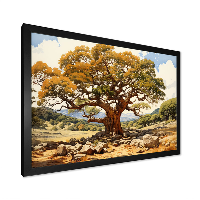 «Tree Oaks Simplicity» sur impression sur toile, H 12 po x l 20 po x P 1 po, Cadre simple noir