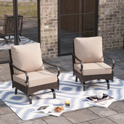 Ensemble de chaises longues berçantes avec coussins (ensemble de 2)