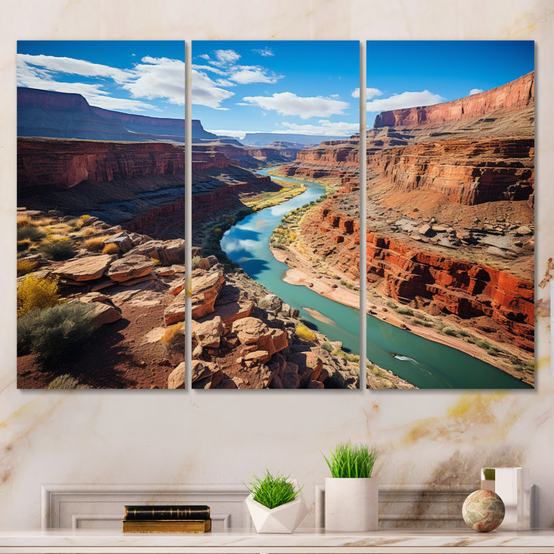 Impression sur toile 3 pièces USA Grand Canyon Majesty sur toile, H 32 po x l 48 po x P 1 po