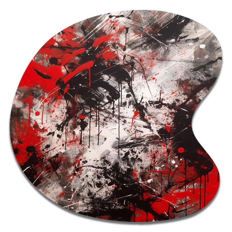 Cservak - décoration murale en métal de forme unique en marbre, impression d'art asymétrique vert en métal, H 33 po x l 33 po