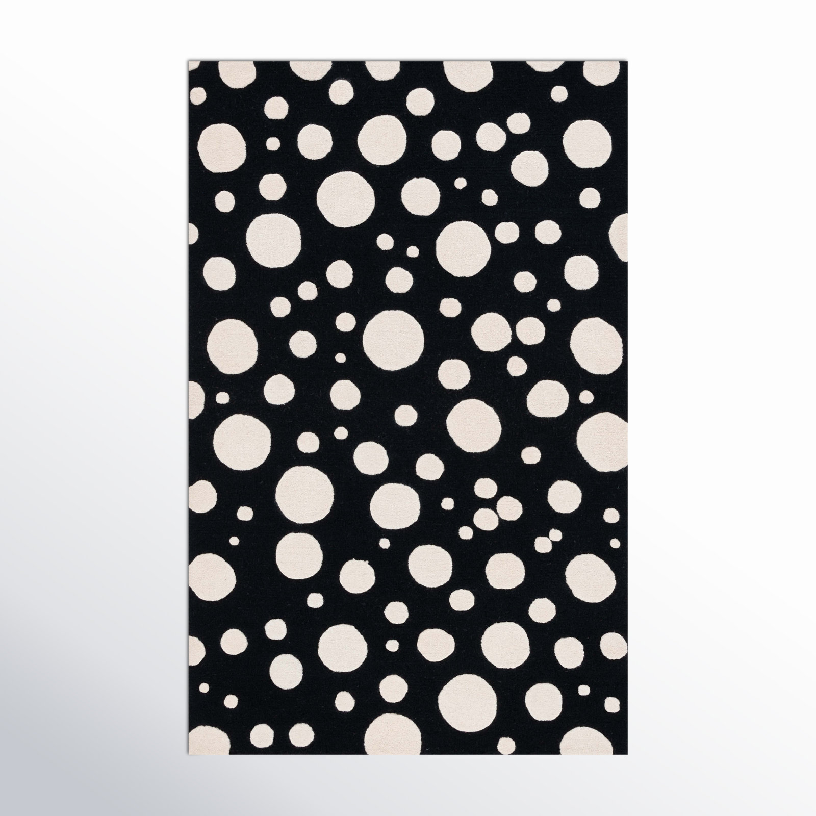 Kavika Black Ivory Hand-Woven Rug, Rectangle 6' x 9'