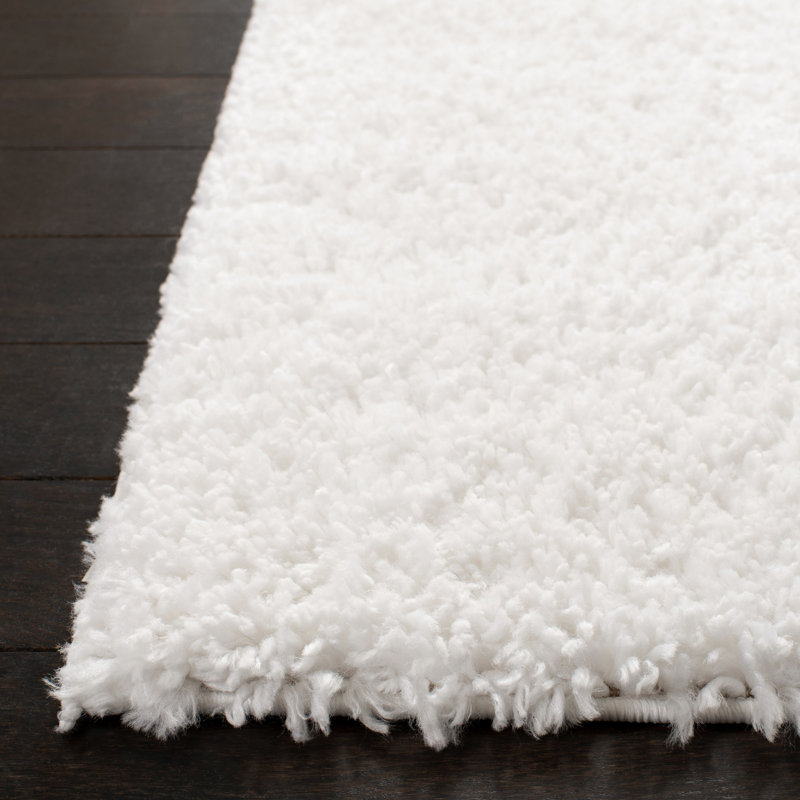 Tapis blanc à poils longs Jiang, Rectangle 12 pi x 15 pi