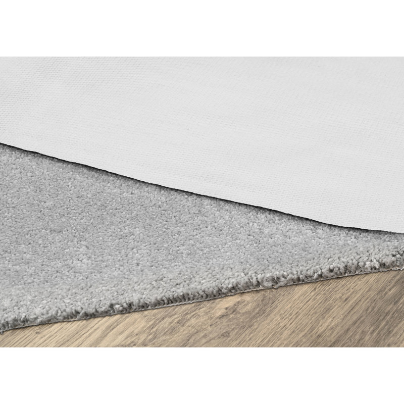 Monarrez Nylon Bath Rug with Non-Slip Backing, Silver, Single- 72" L x 48" W
