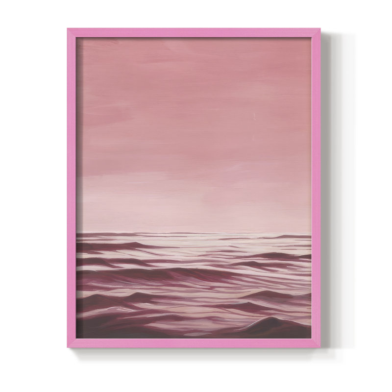 «Playa Rosa I», reproduction encadrée - bois massif, H 15 po x l 12 po, Pink