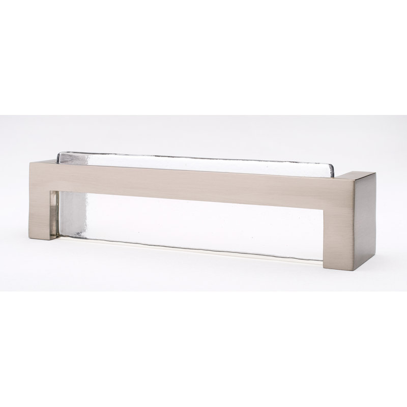 Skyline 5" Center to Center Bar Pull, Satin Nickel/Clear