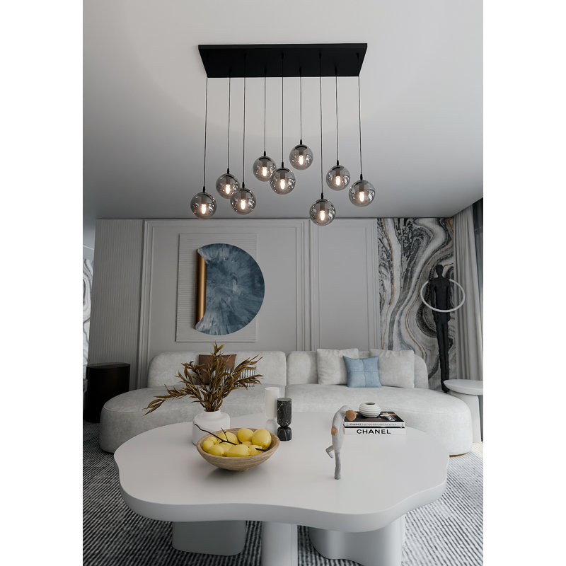 Cadesha 9 - Light Black Cluster Pendant, Graphite