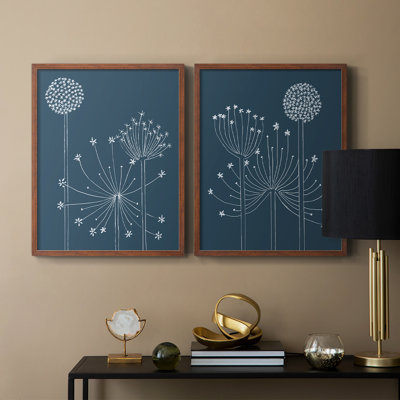 Impression graphique Alliums I-Premium - prête à être accrochée - aucun clou requis - aucun clou requis