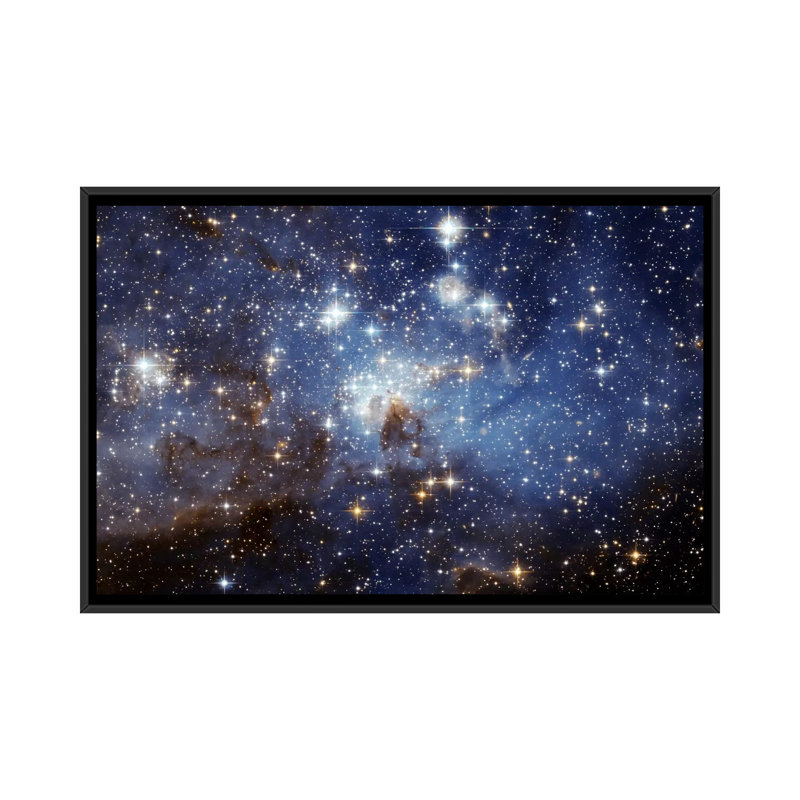 « astronomie » et « space », art sur toile, Toile encadrée noire, H 32 po x l 48 po x P 1,5 po