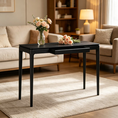 Mingle 47-Inch Console Table, Modern Solid Wood Entryway Table with Hidden Drawer, Waterproof and Heat Resistant Narrow Table for Hallway, Living Room