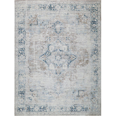 Vintage Looms Rust/Navy Polyester powerloom Area Rug