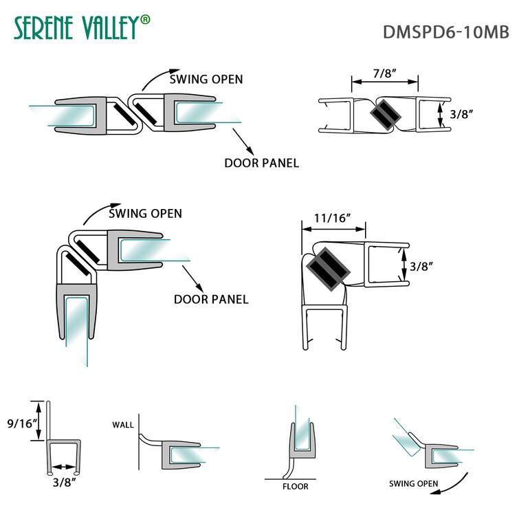 Serene Valley Shower Door Sweep SDP019