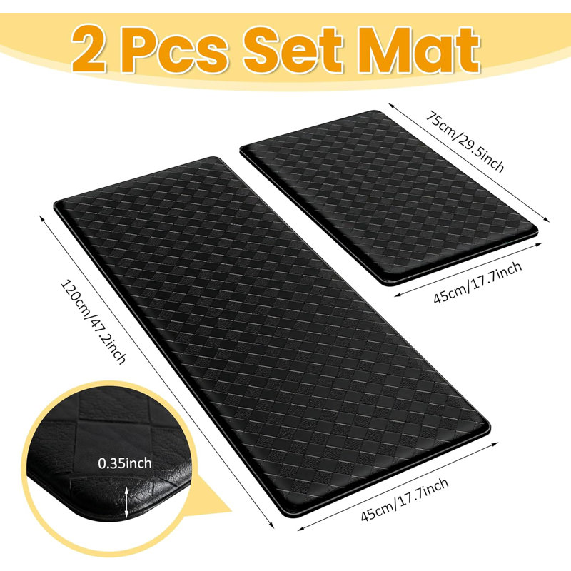 Kitchen Mats for Floor, Kitchen Rugs 2PCS, Kitchen Floor Mats Cushioned Anti Fatigue, Non Slip Mat for Kitchen, Floor, Office, Sink, Laundry