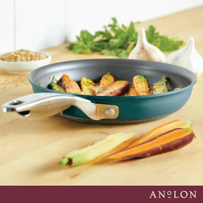 Anolon Achieve Hard Anodized Nonstick Frying Pan / Skillet, 8.25", Teal
