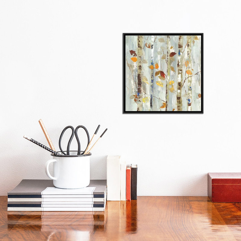 «Autumn Petals», impression sur toile tendue, H 18 po x l 18 po x P 1,5 po, Toile avec cadre noir, Pas de tapis