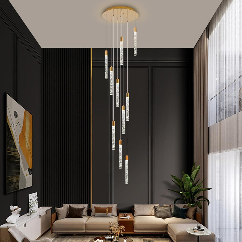 Elivia 10 - Light Modern Dimmable LED Large Staircase Cluster Pendant Light Chandelier