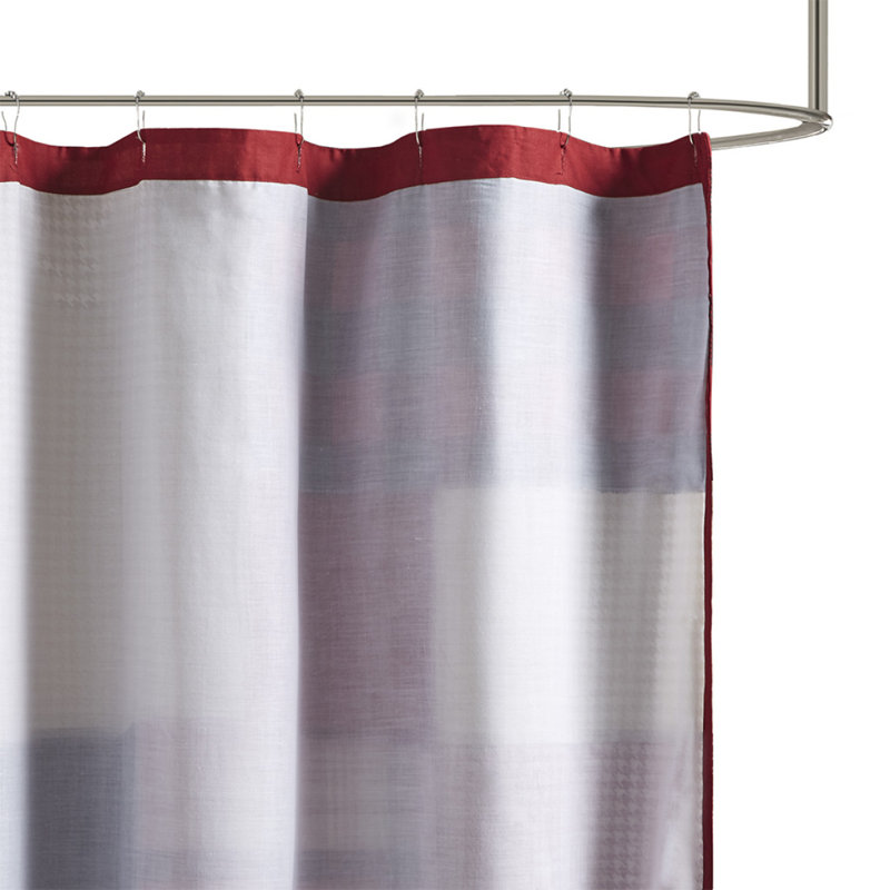 Rideau de douche 100% coton, Rouge / Noir / Blanc