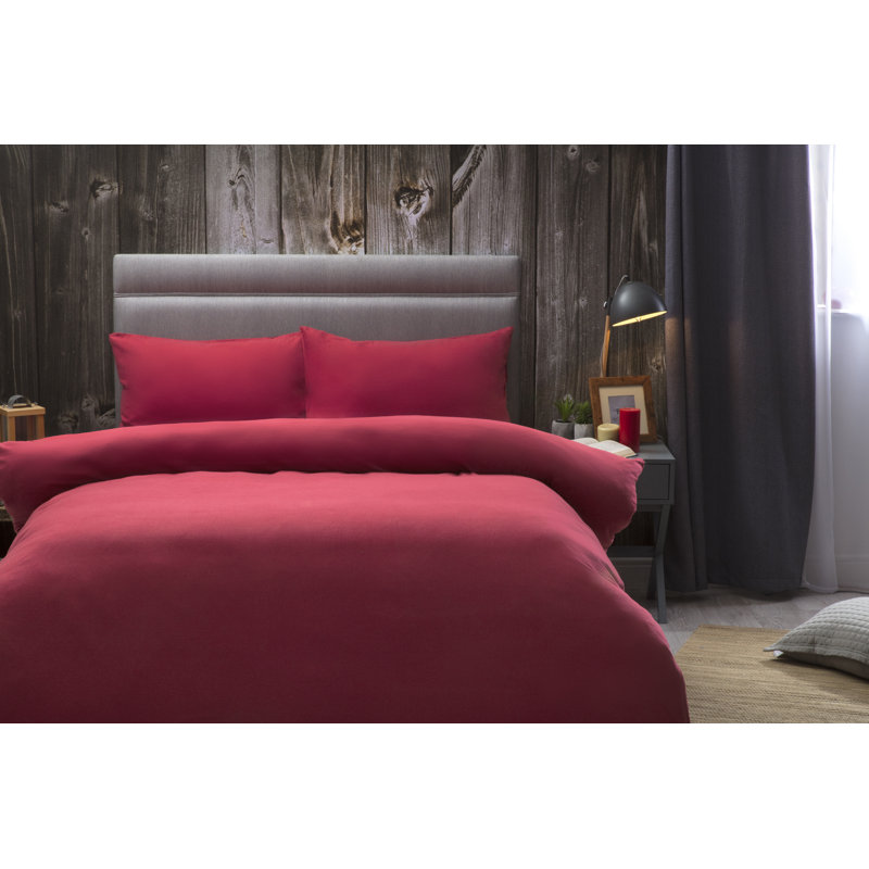 Cotton Solid Colour Duvet Cover Set with Pillowcases Included, Super King Duvet Cover + 2 Standard Pillowcases, Powder Pink