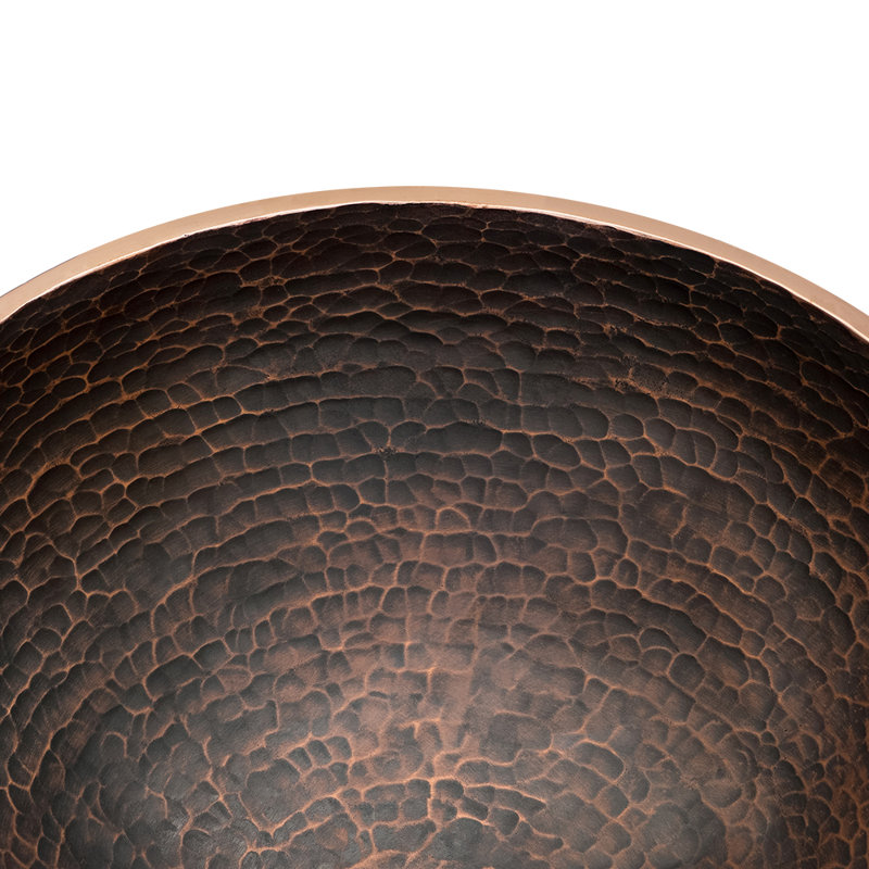 13" Round Hand Forged Old World Copper Vessel Sink