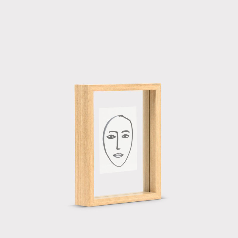 Cadre flottant en bois Luiz, 6 po x 8 po, Naturel
