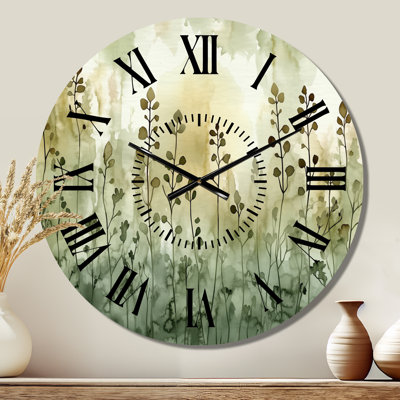 Horloge murale Botanical Blooming Garden - Minimalist