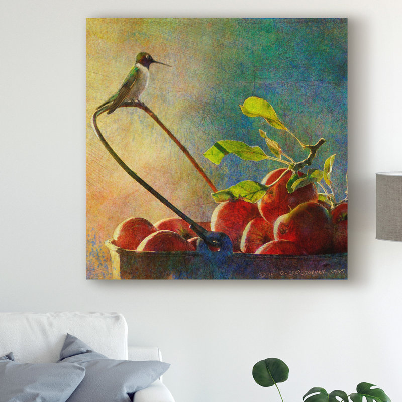 «Apples and Hummer», reproduction sur toile tendue, H 14 po x l 14 po x P 2 po