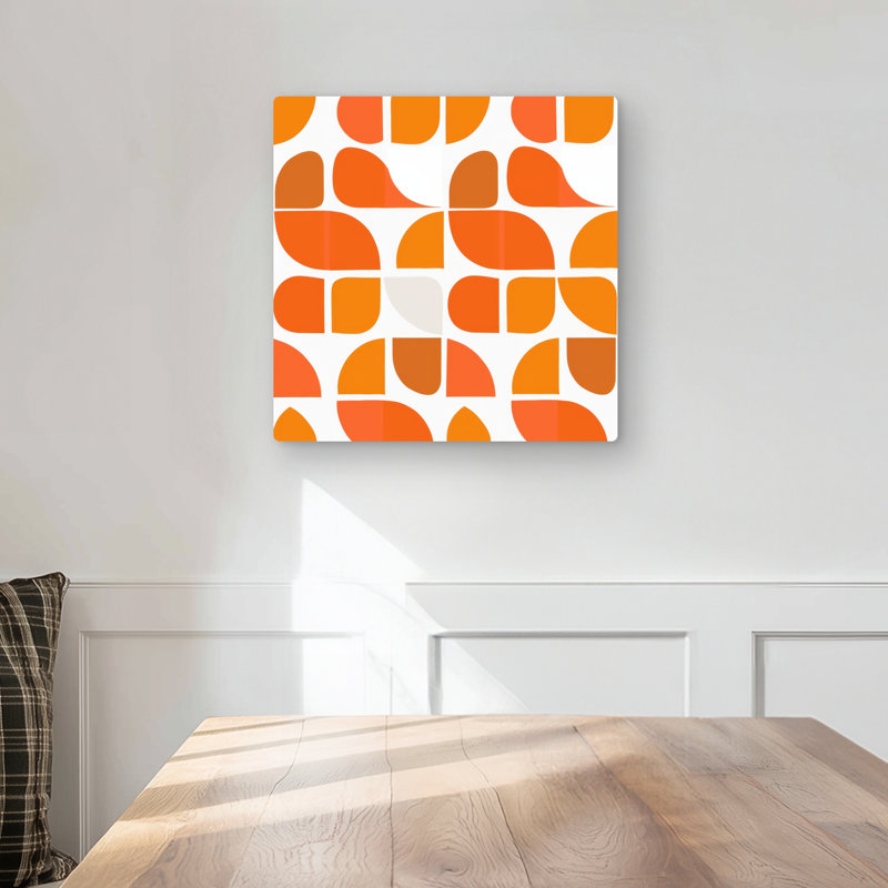 Zig Zag - Orange Metal Print for Stylish Home Decor