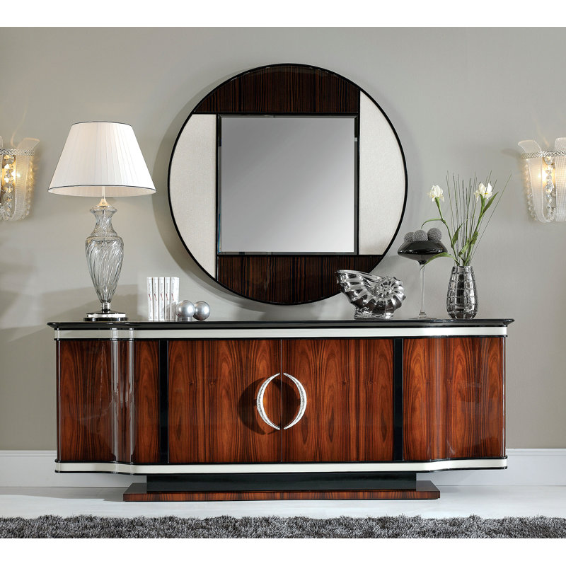 Rustic Accent Mirror, White/Brown, 51" x 51"