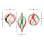 3 Piece Striped Finial Ornament Set