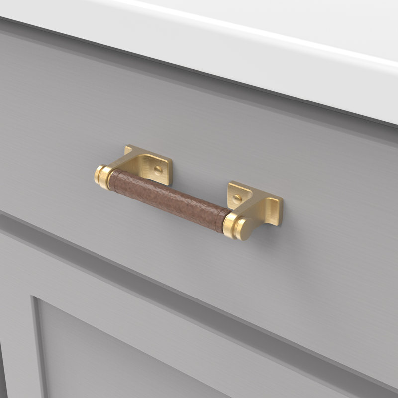 Reserve Bar / Handle Pull, Brushed Golden Brass/Brown, 3"