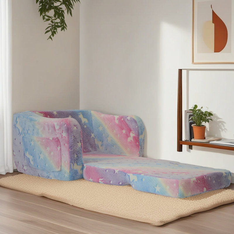 Canapé modulaire moderne pour enfants, canapé convertible supplémentaire en méridienne, canapé-lit 2 en 1 confortable pour enfants