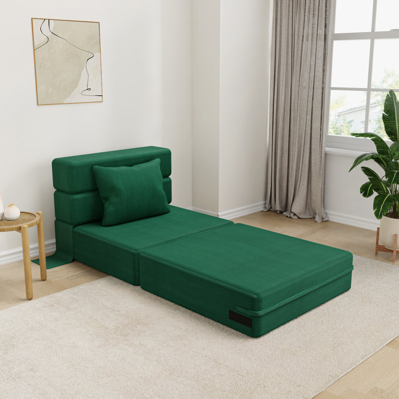 Canapé modulaire convertible pliant et compressible (ensemble de 2), Vert