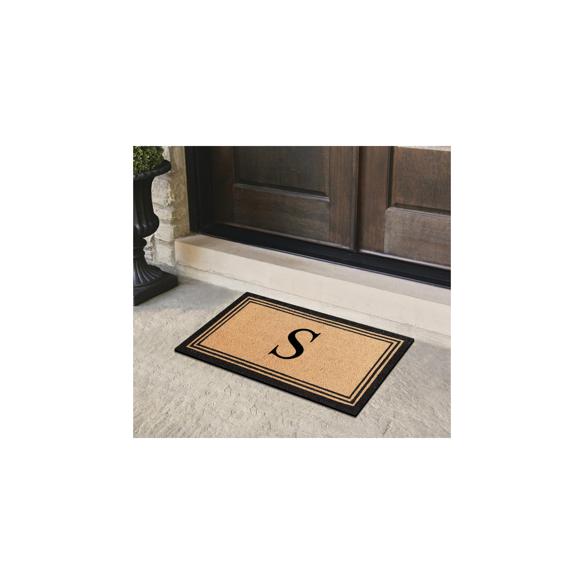 DeHond Pure Natural Coir Non-Slip Outdoor Door Mat, S, 24" X 39"