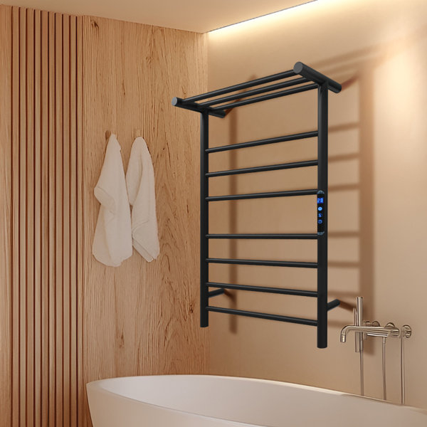 KWW Remotely Controlled Towel Warmer Rack For Bathroom, Electric Heated ...