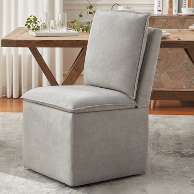 Upholstered Storage Side chair With Casters