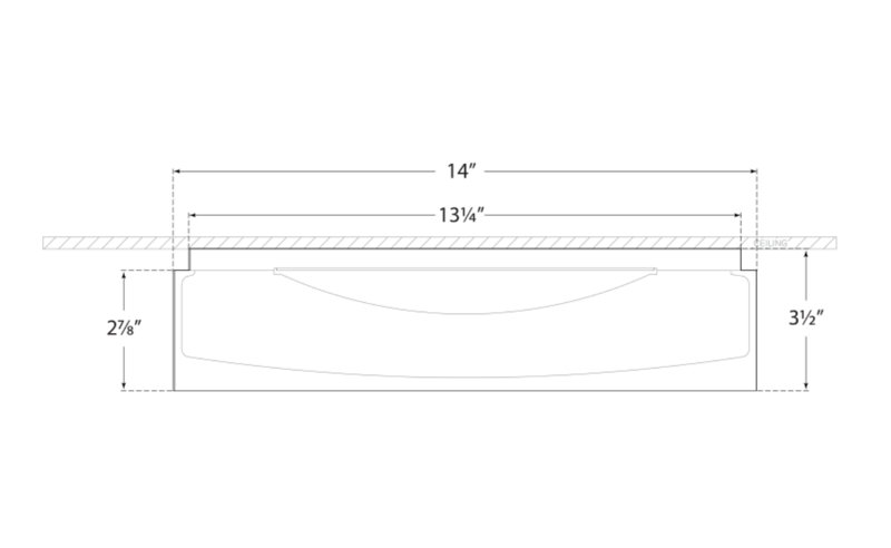 Shaw 1 - Light LED Flush Mount, Gold, 3.5" H x 14" W x 14" D, 1 Light