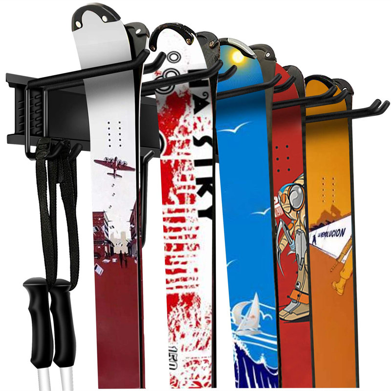 Système de rangement pour garage Support mural pour skis Porte-skis Fixation à la maison