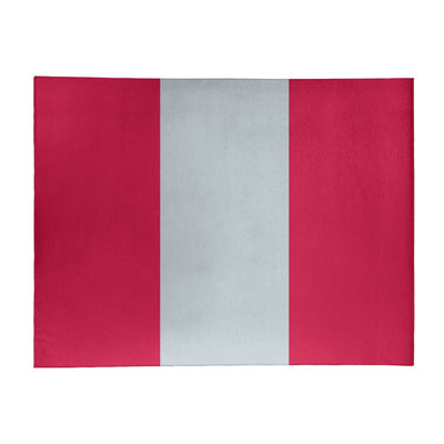 Tapis rouge rayé/argenté