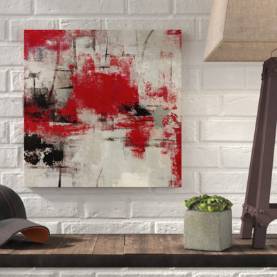 « stone jardins iii red », reproduction de peinture à l’acrylique sur toile encadrée