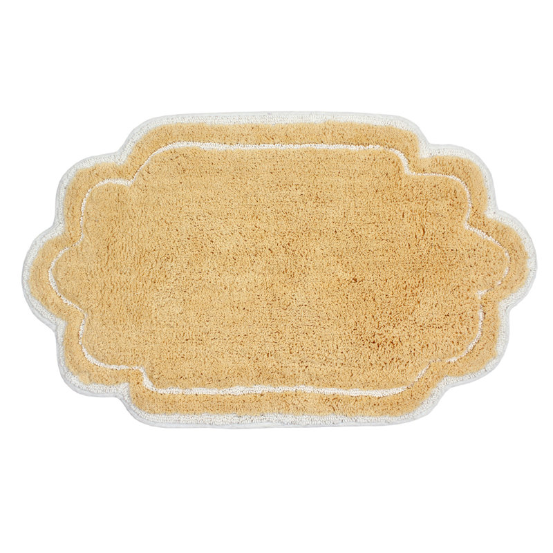 Tapis pour salle de bain Dobrinka, Beurre, 21 po x 34 po (rectangulaire)