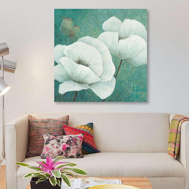 «Flora II», impression sur toile, H 48 po x l 48 po x P 1,5 po, Pas de tapis, Toile tendue