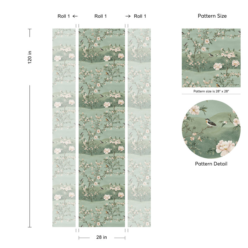 Papier peint floral chinois de style chinois