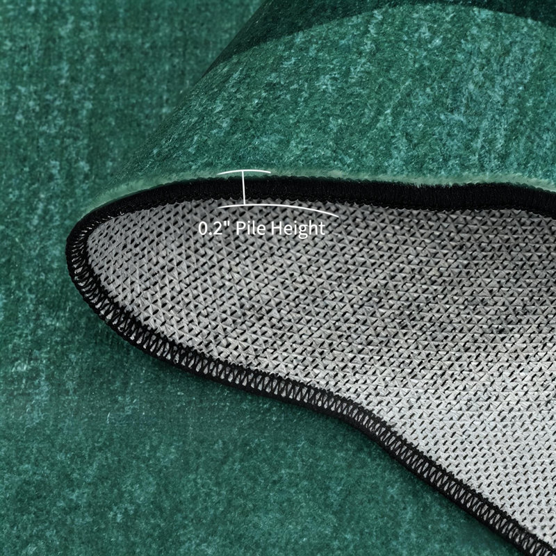 Tapis festonnés lavables pour le salon, la chambre et la salle de bain, Green, Rectangle 10' x 13'